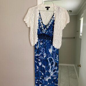 Style & Co Women's Dress with Knit Shawl - Size Large